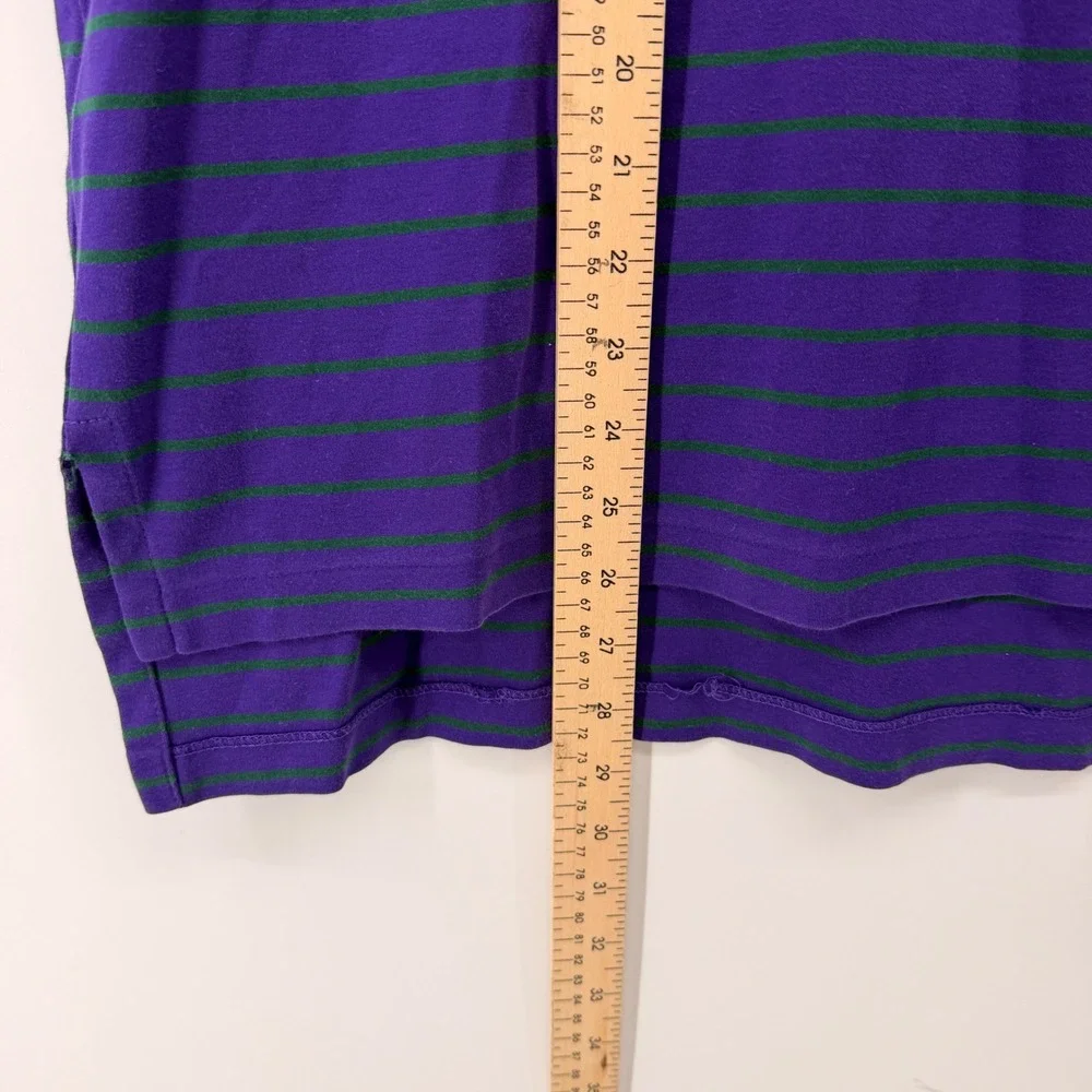 Polo Ralph Lauren Polo Shirt Men XL Purple Green Striped Pima Soft Touch Pony